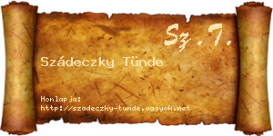 Szádeczky Tünde névjegykártya