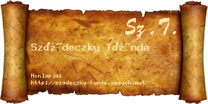 Szádeczky Tünde névjegykártya
